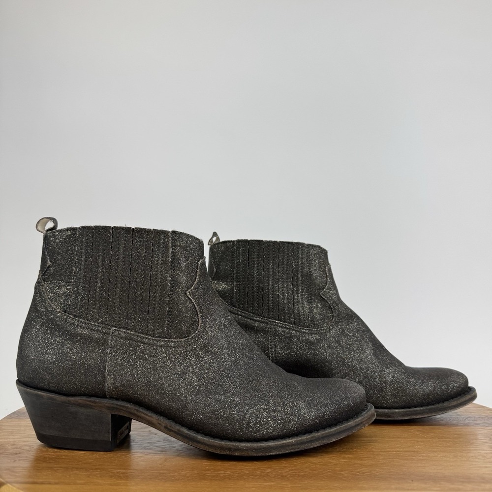Womens Golden Goose Deluxe Brand Crosby Brown Glitter Ankle Boots Size EU 37